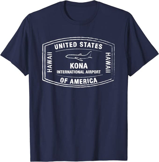 Kona Hawaii USA Passport Stamp Vacation Travel T-shirt