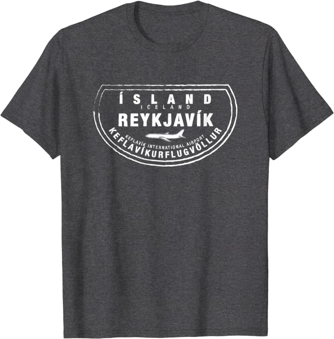 Reykjavik Iceland Passport Stamp Vacation Travel T-Shirt