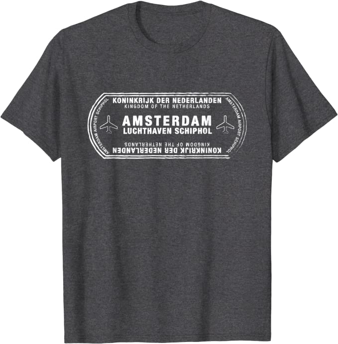 Amsterdam Netherlands Passport Stamp Vacation Travel T-shirt