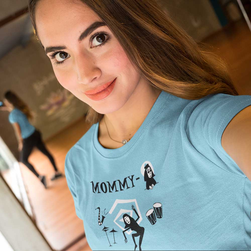 Mother's Day T-shirt - Cool Mommy-O Beatnik Dancer Women's Softstyle Light Bkg