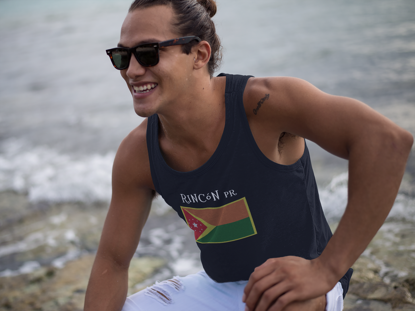 Rincon Puerto Rico Flag Tank Top for Surfers