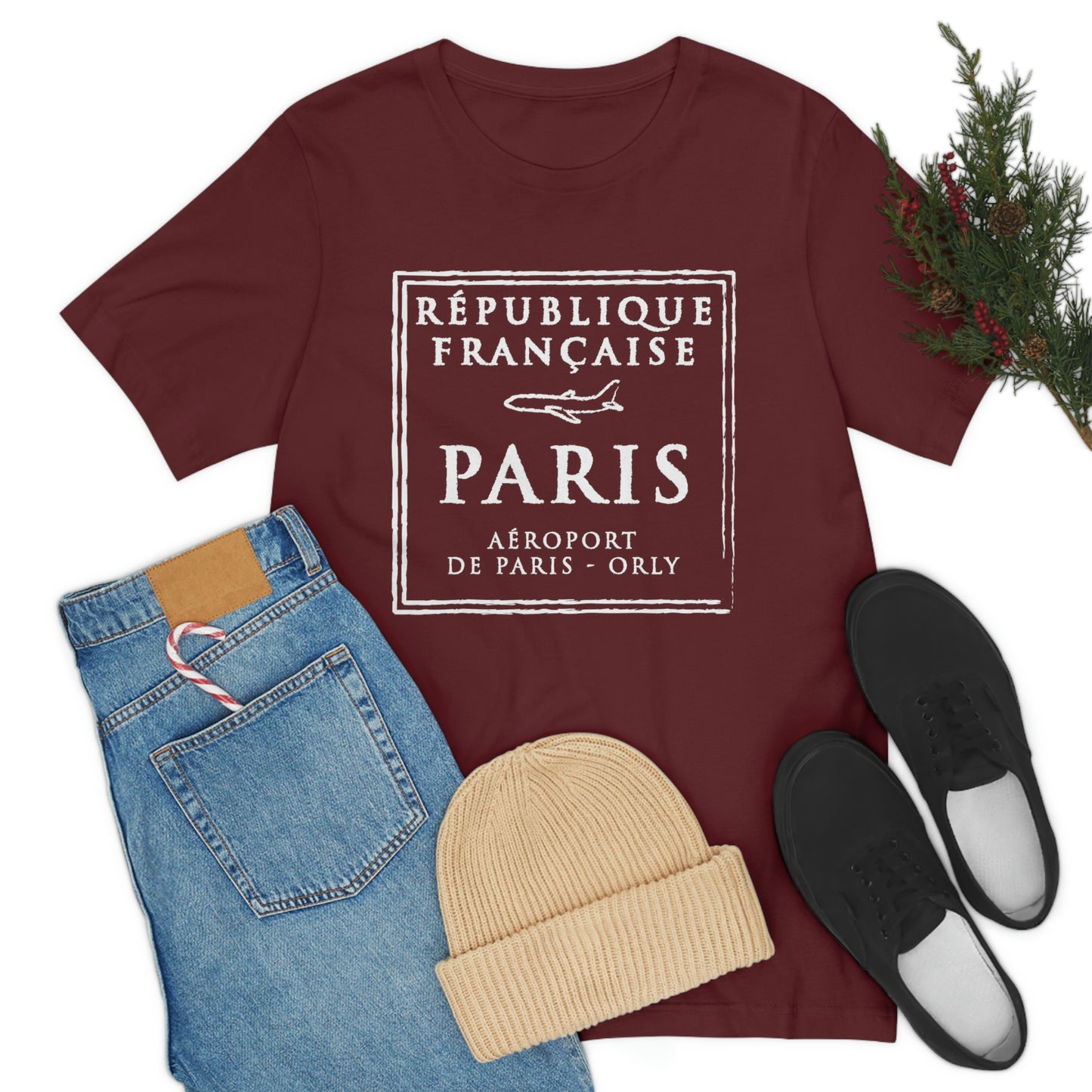 Paris France Passport Stamp Vacation Travel Souvenir Unisex T-shirt