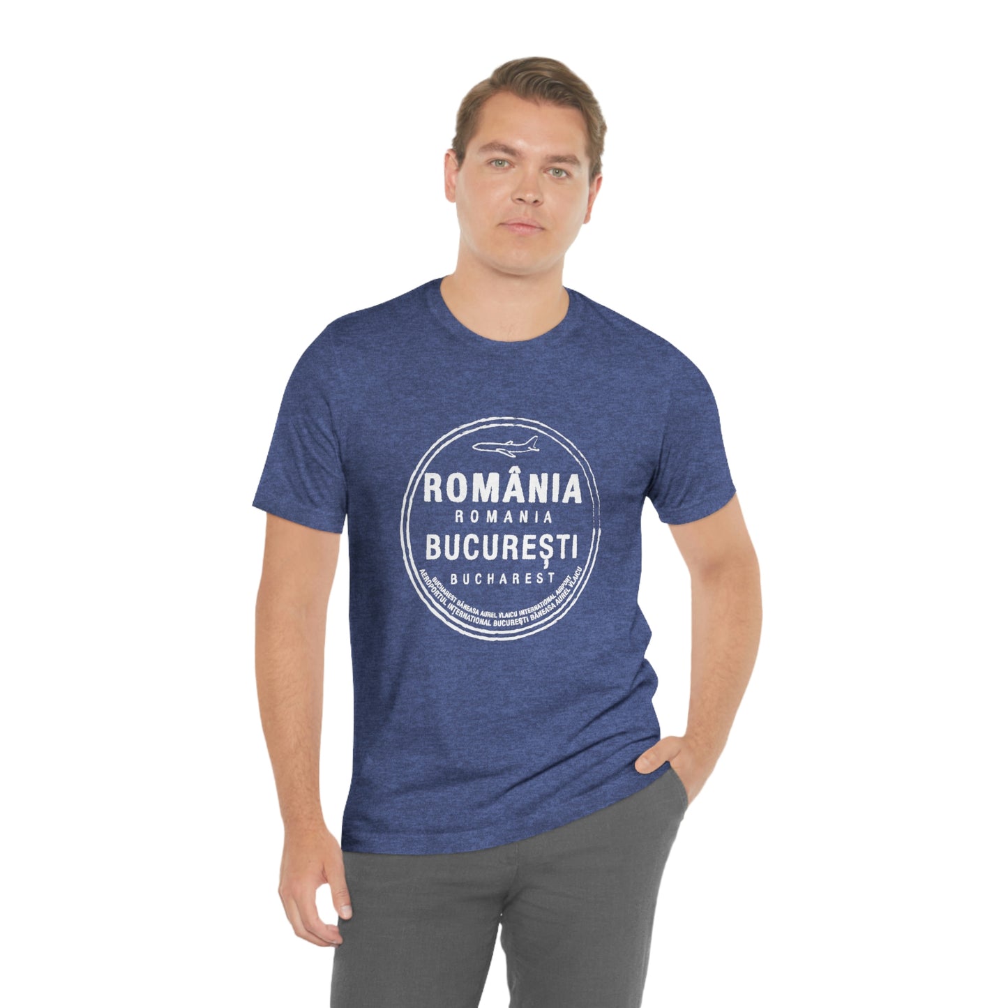 Bucharest Baneasa Romania Airport Passport Stamp Vacation Travel Unisex T-shirt