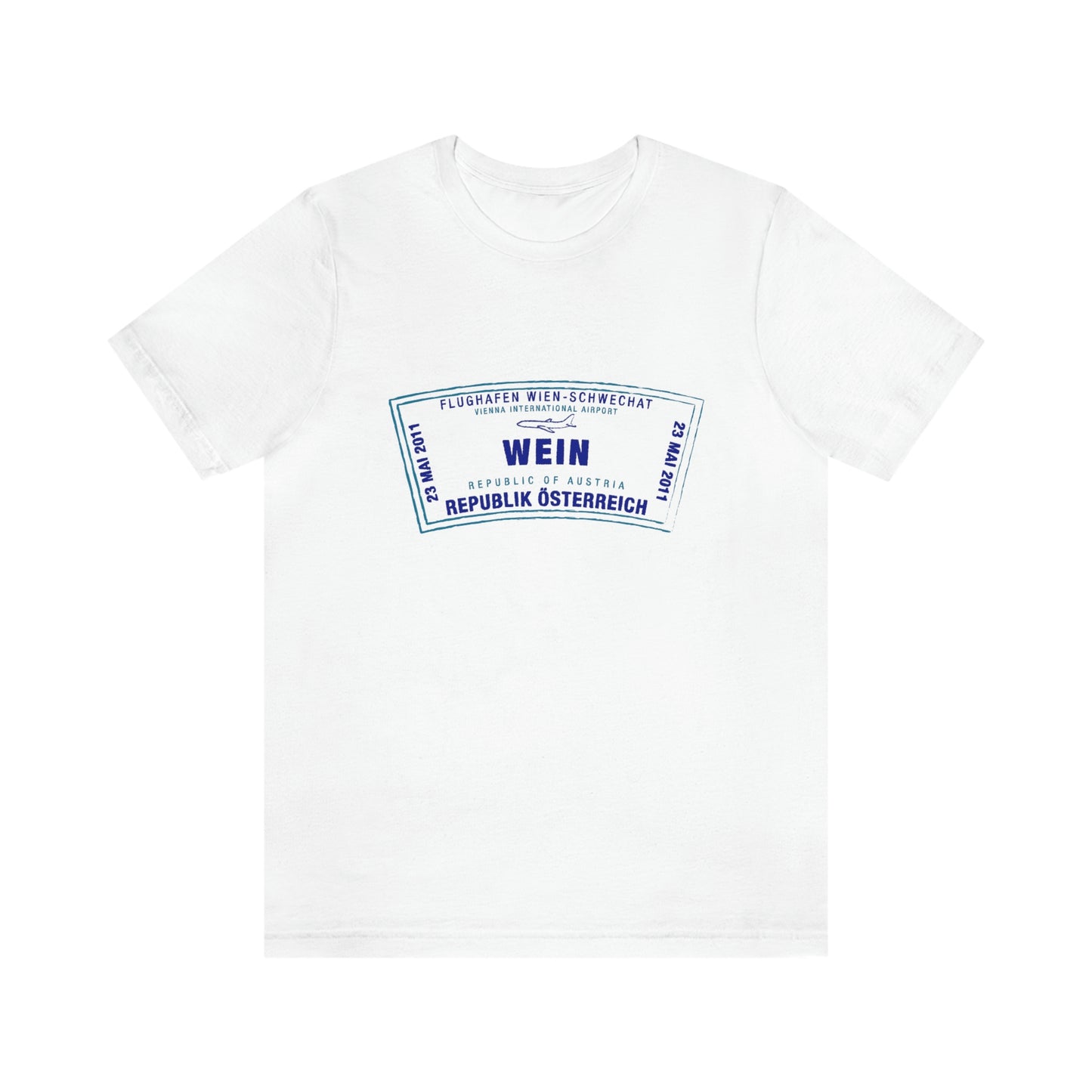 Wein Vienna International Airport Passport Stamp Vacation Travel Unisex T-shirt