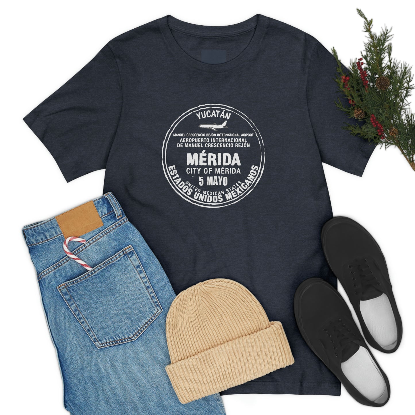 Merida Mexico May 5 Passport Stamp Travel Unisex T-shirt