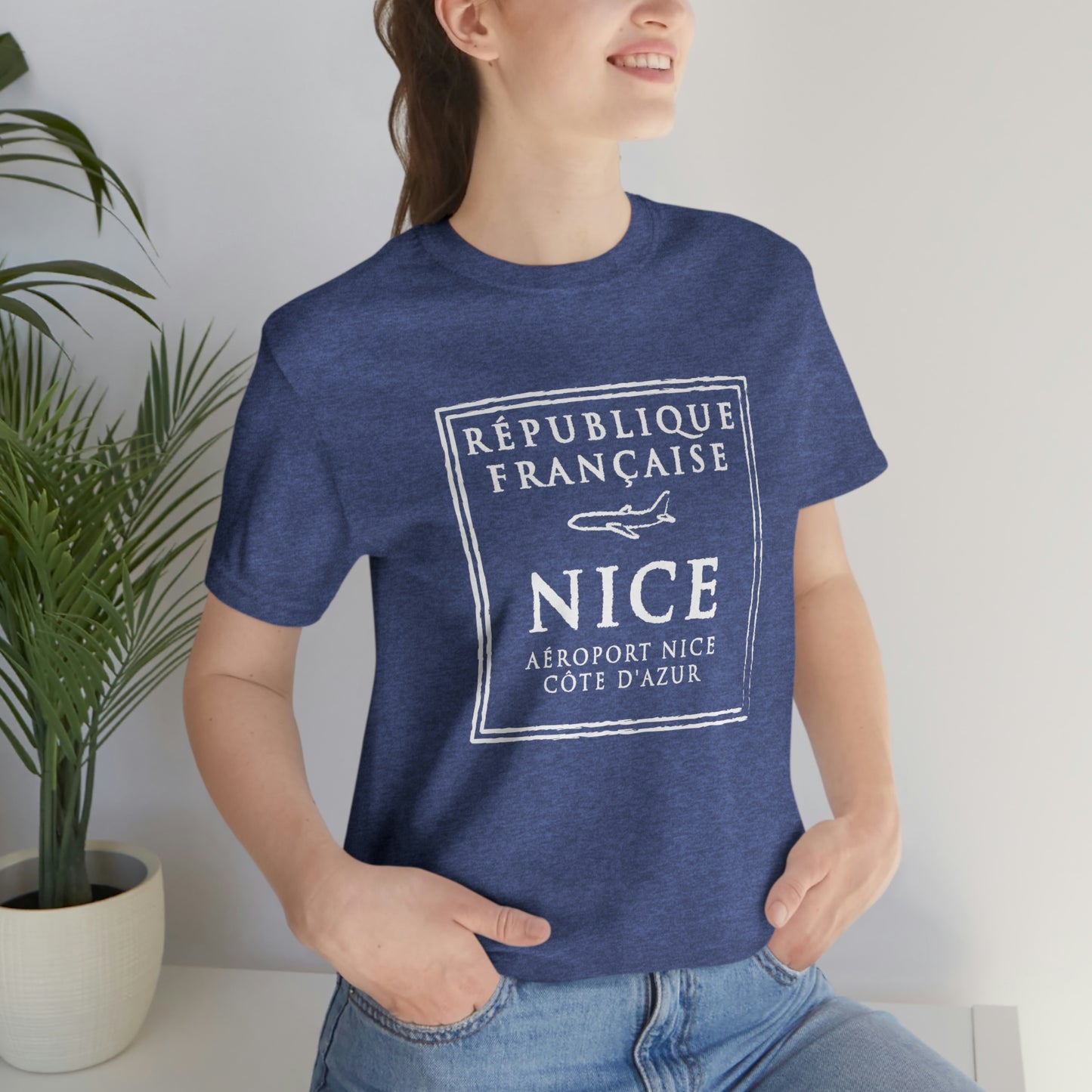 Nice France Passport Stamp Vacation Travel Unisex T-shirt