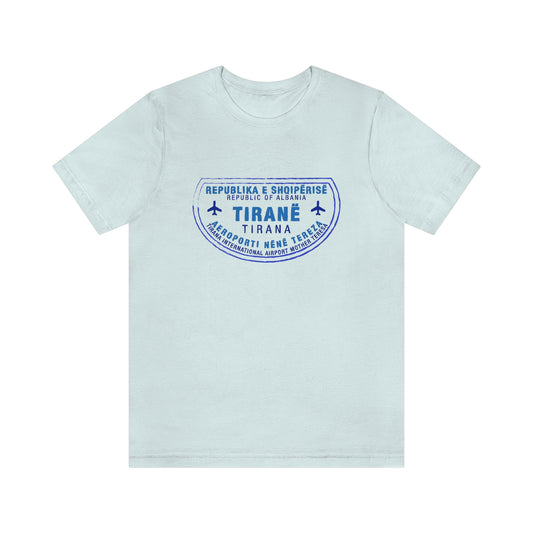 Tirana International Airport Nënë Tereza Passport Stamp Vacation Travel Unisex T-shirt