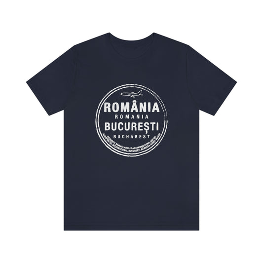 Bucharest Baneasa Romania Airport Passport Stamp Vacation Travel Unisex T-shirt