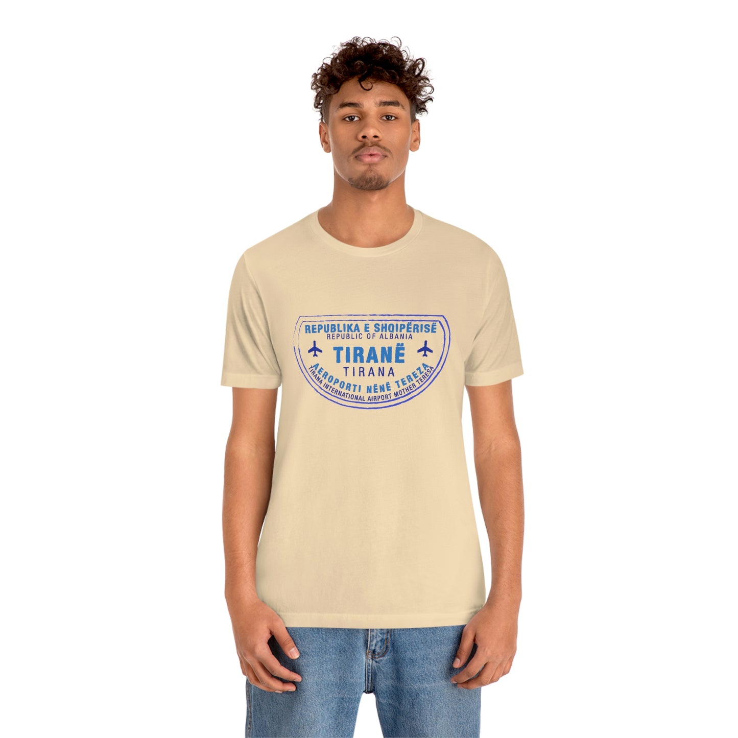 Tirana International Airport Nënë Tereza Passport Stamp Vacation Travel Unisex T-shirt