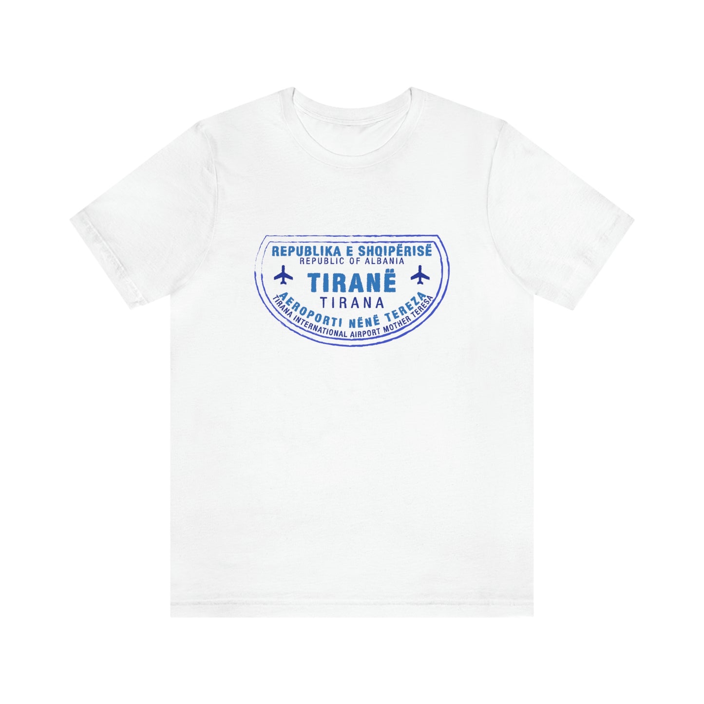 Tirana International Airport Nënë Tereza Passport Stamp Vacation Travel Unisex T-shirt