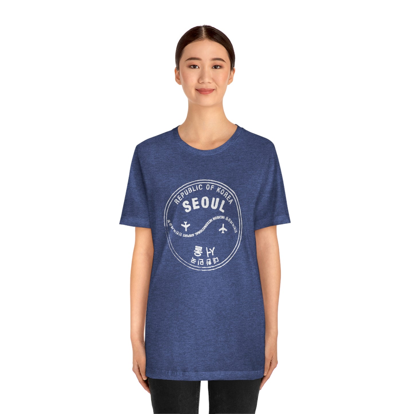 Seoul South Korea Passport Stamp Vacation Unisex T-shirt