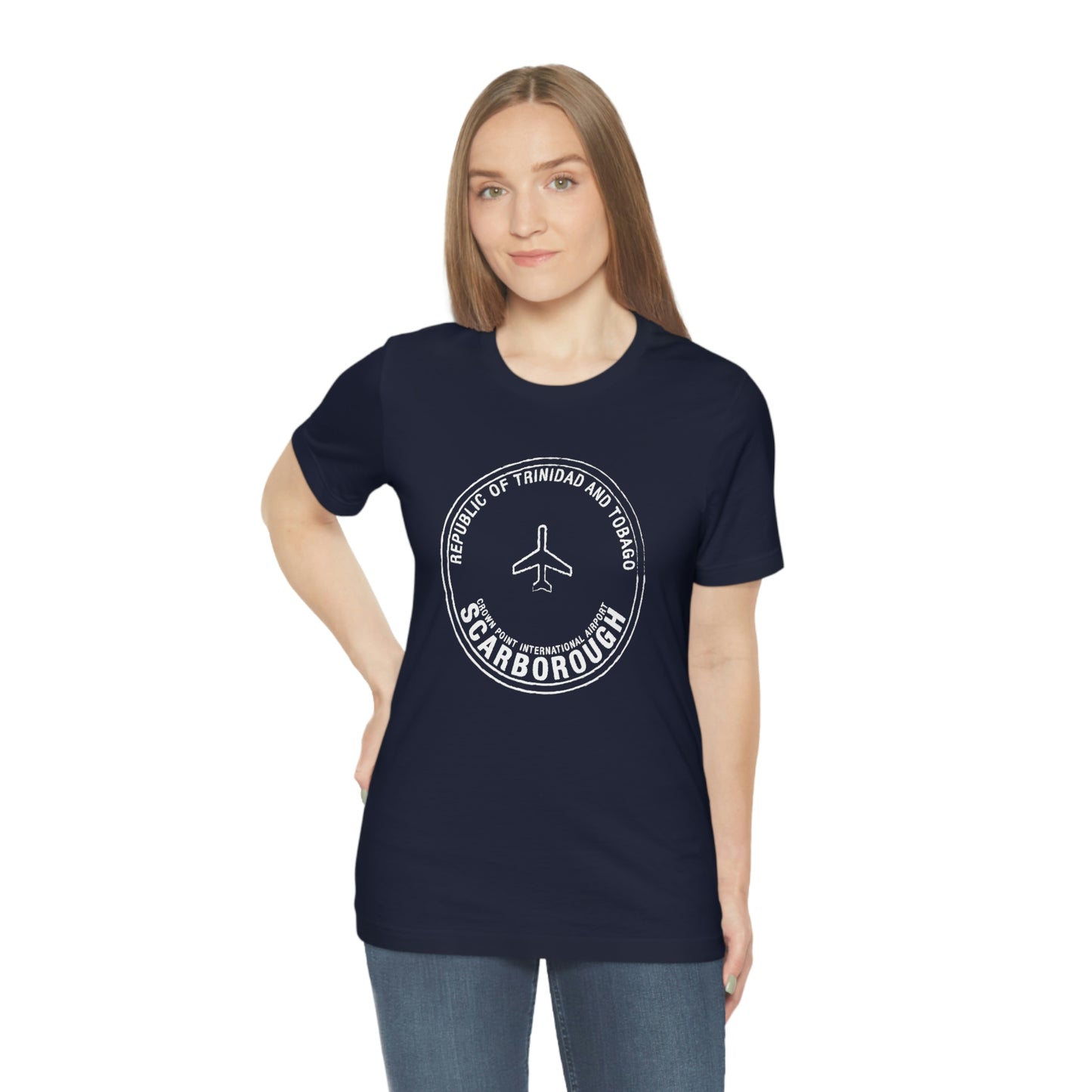 Scarborough Crown Point International Airport Trindad and Tobago Passport Stamp Vacation Travel Unisex T-shirt