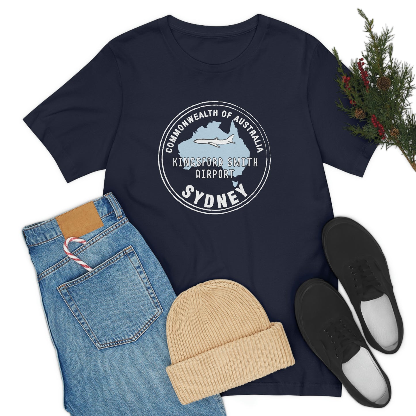 Sydney Australia Passport Stamp Vacation Travel Souvenir Unisex T-shirt