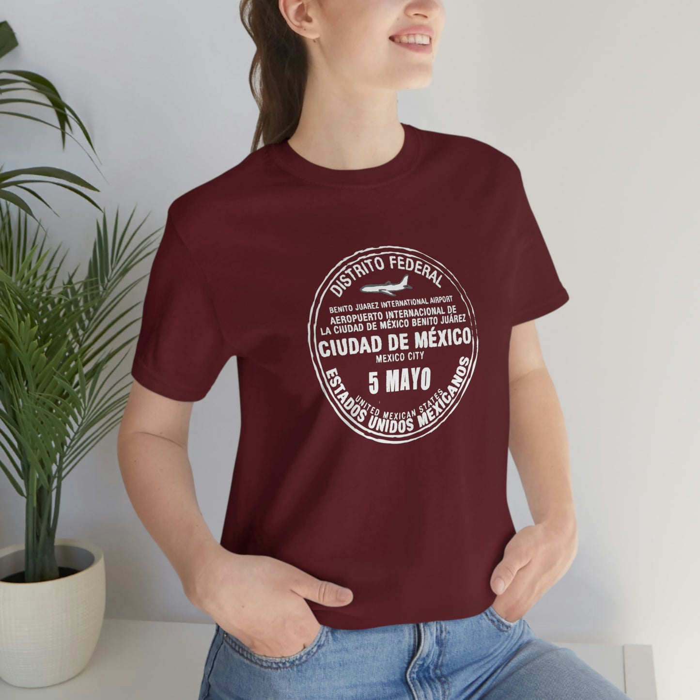 Mexico City May 5 Passport Stamp Travel Unisex T-shirt