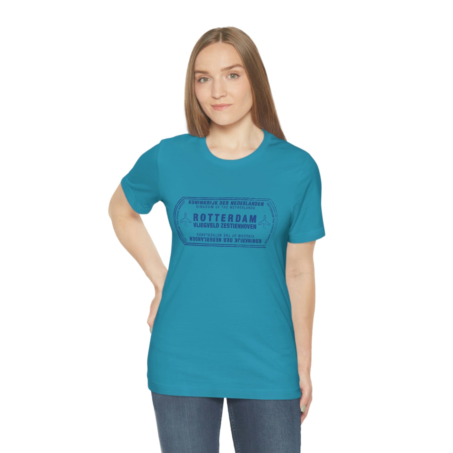 Rotterdam Netherlands Passport Stamp Vacation Travel Unisex T-shirt - Light