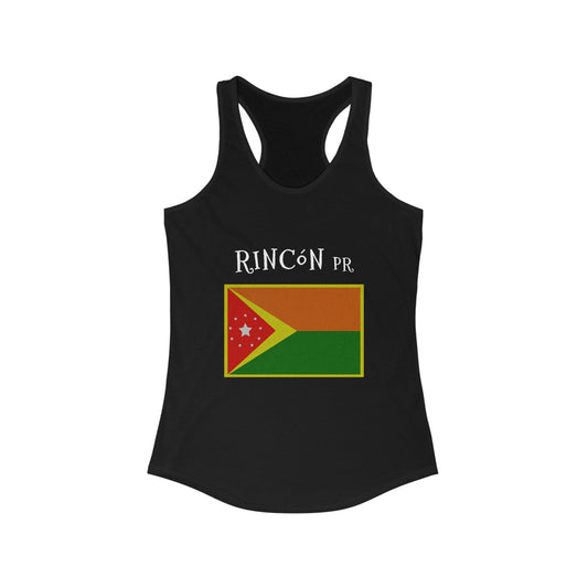 Rincon Puerto Rico Flag Ladies Ideal Racerback Tank