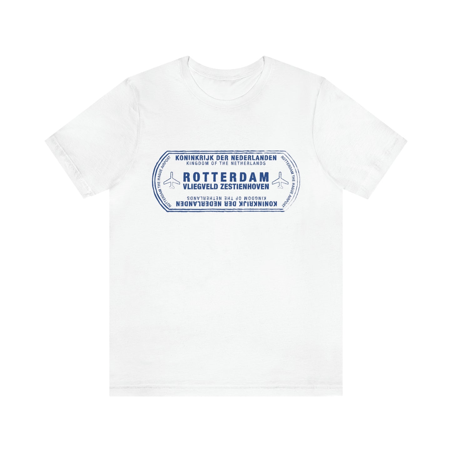 Rotterdam Netherlands Passport Stamp Vacation Travel Unisex T-shirt - Light