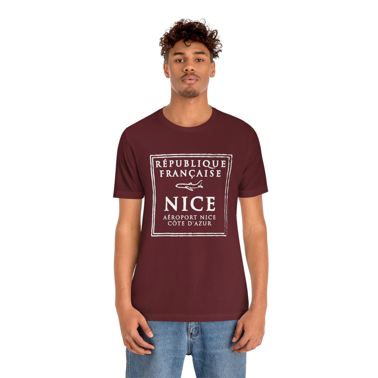 Nice France Passport Stamp Vacation Travel Unisex T-shirt