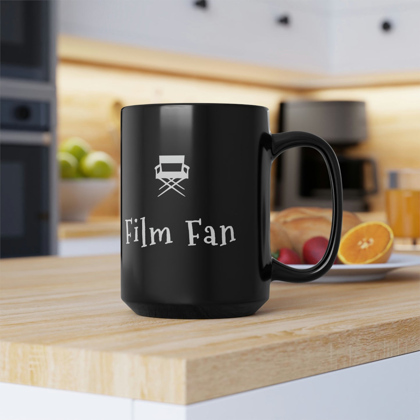 Film Fan Coffee or Tea Gift for Movie Lovers and Film Buffs - Black Mug, 15oz