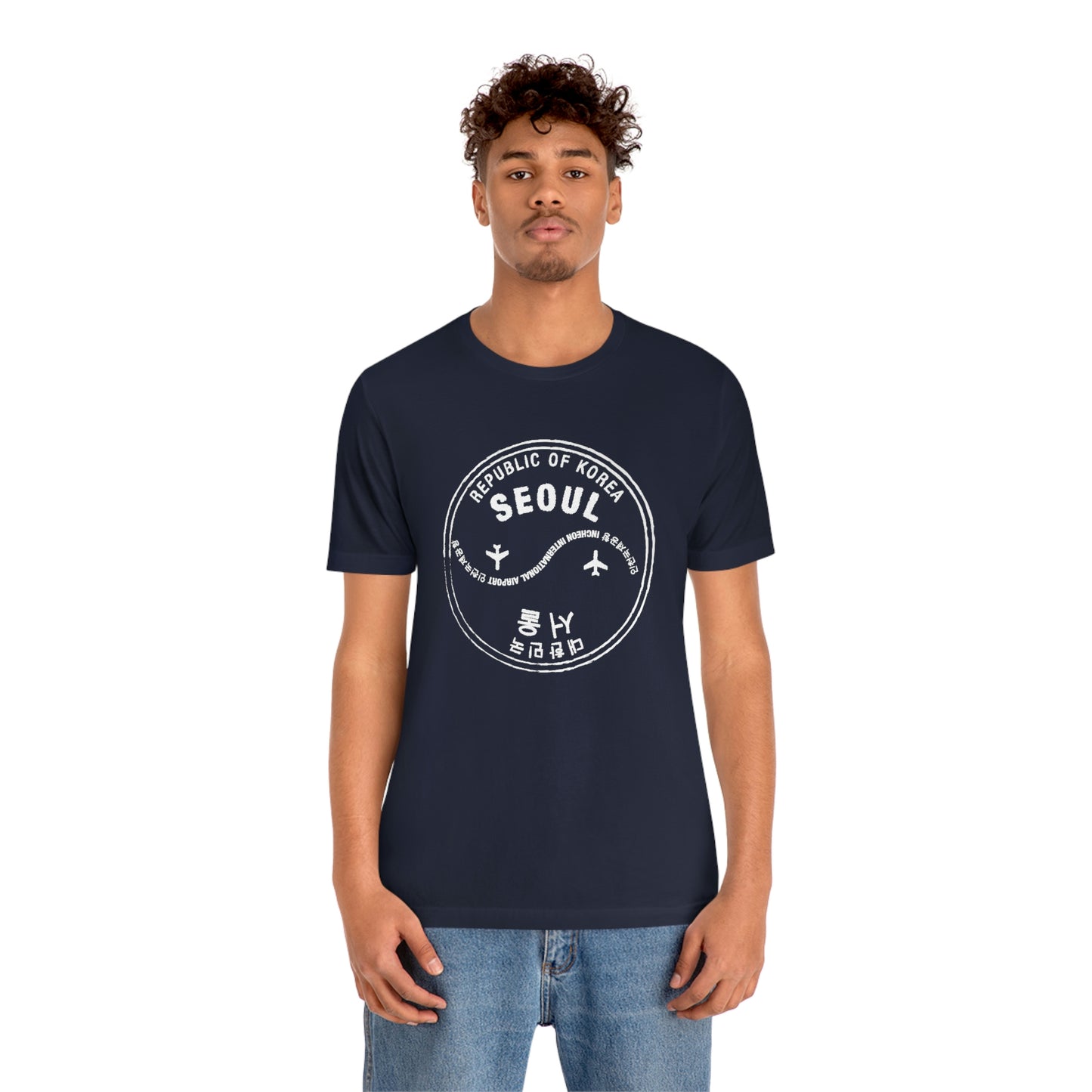 Seoul South Korea Passport Stamp Vacation Unisex T-shirt