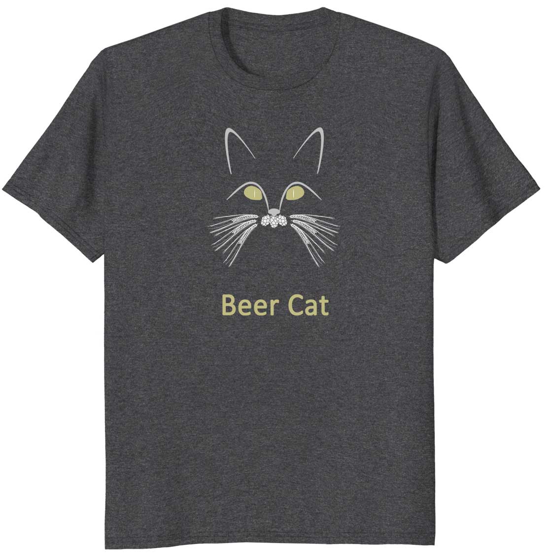 Beer Cat Hops and Barley Whiskers Funny Cat T-shirt