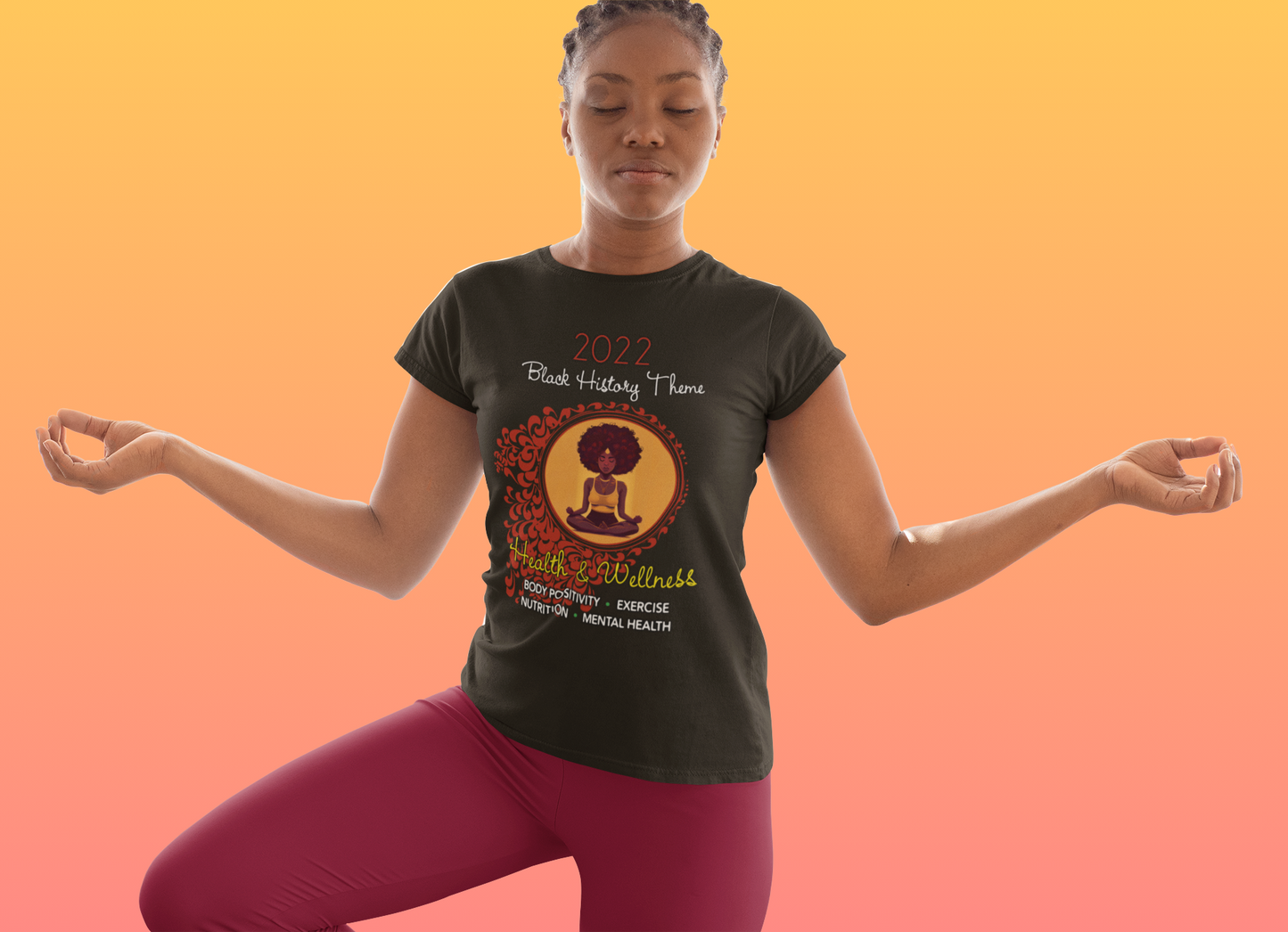 2022 Black History Theme - Health and Wellness Unisex T-shirt