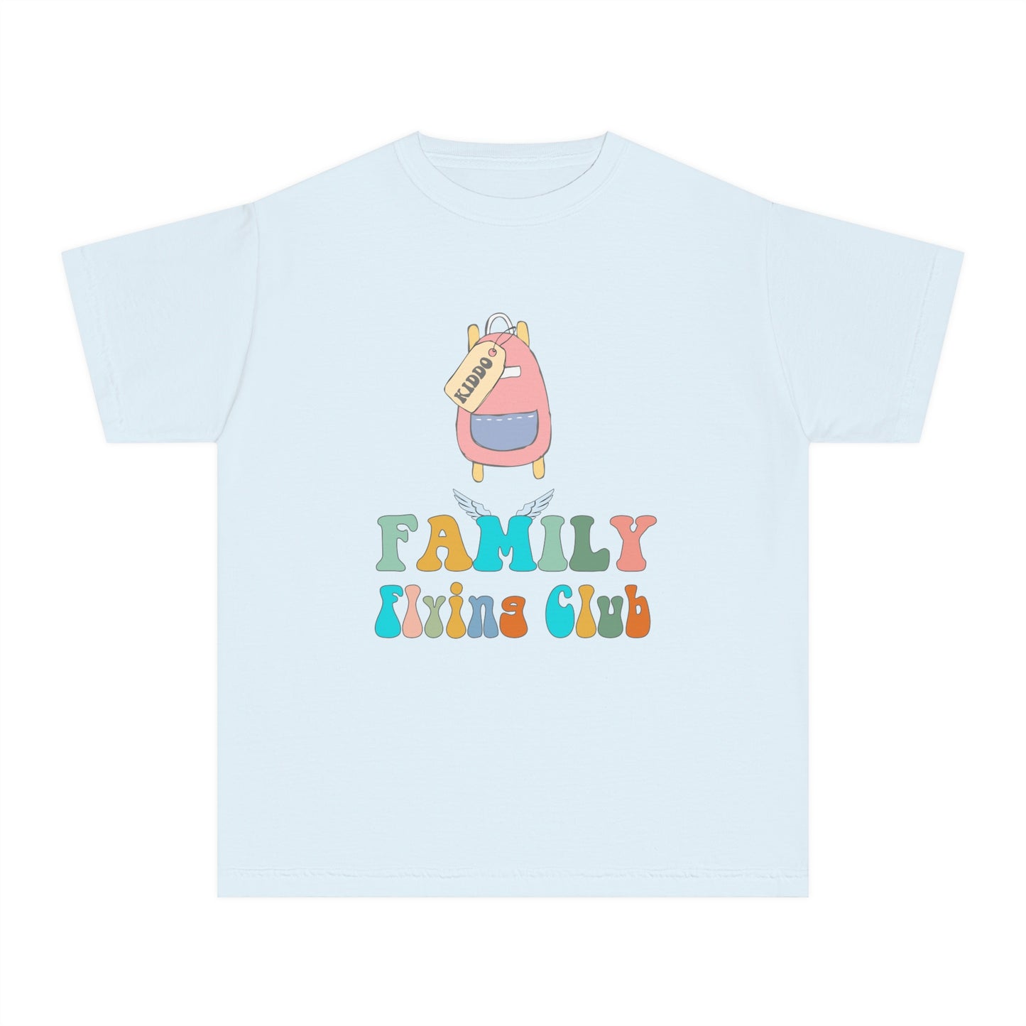 Family Flying Club - Kiddo Backpack - Family Matching Shirts - Youth Midweight Tee