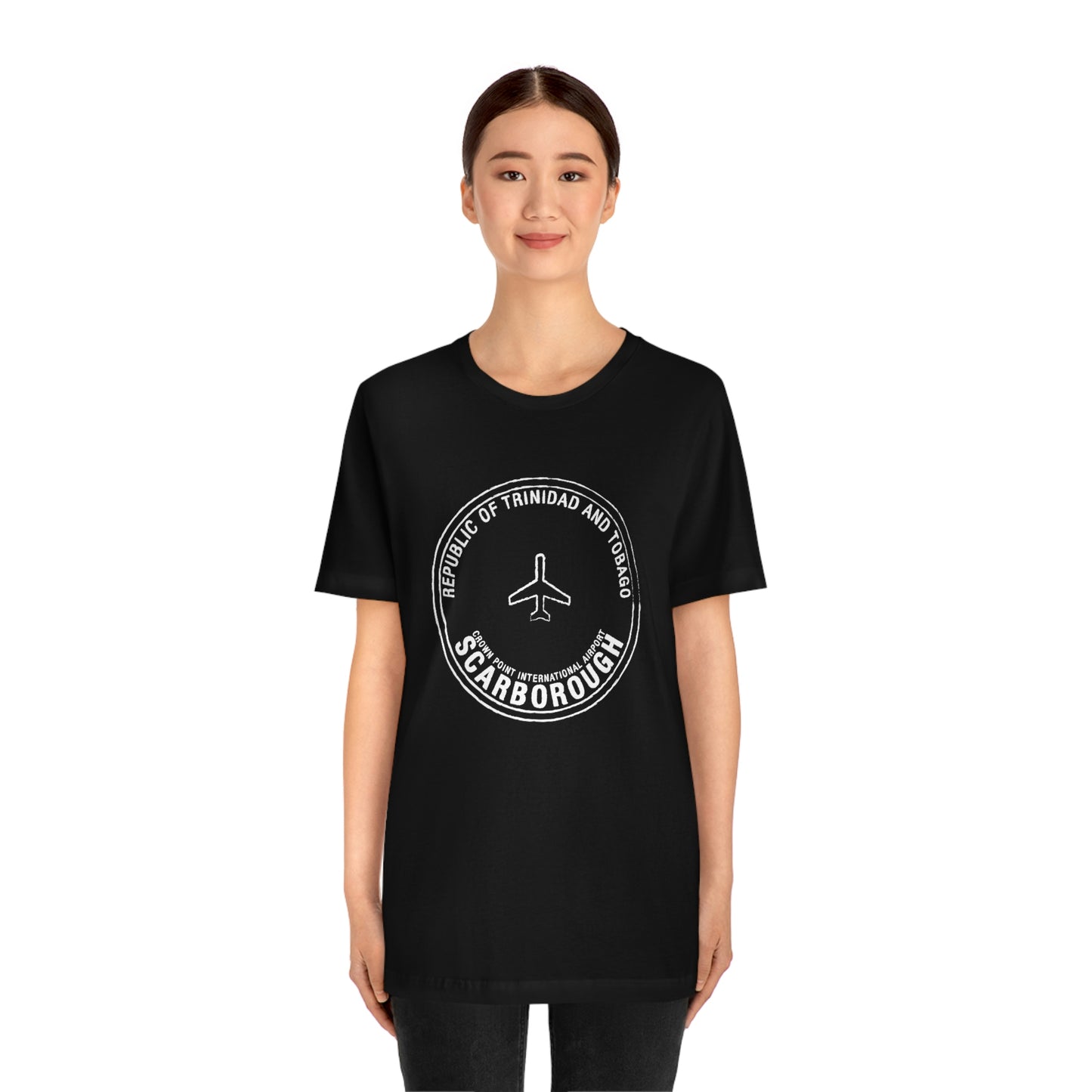 Scarborough Crown Point International Airport Trindad and Tobago Passport Stamp Vacation Travel Unisex T-shirt