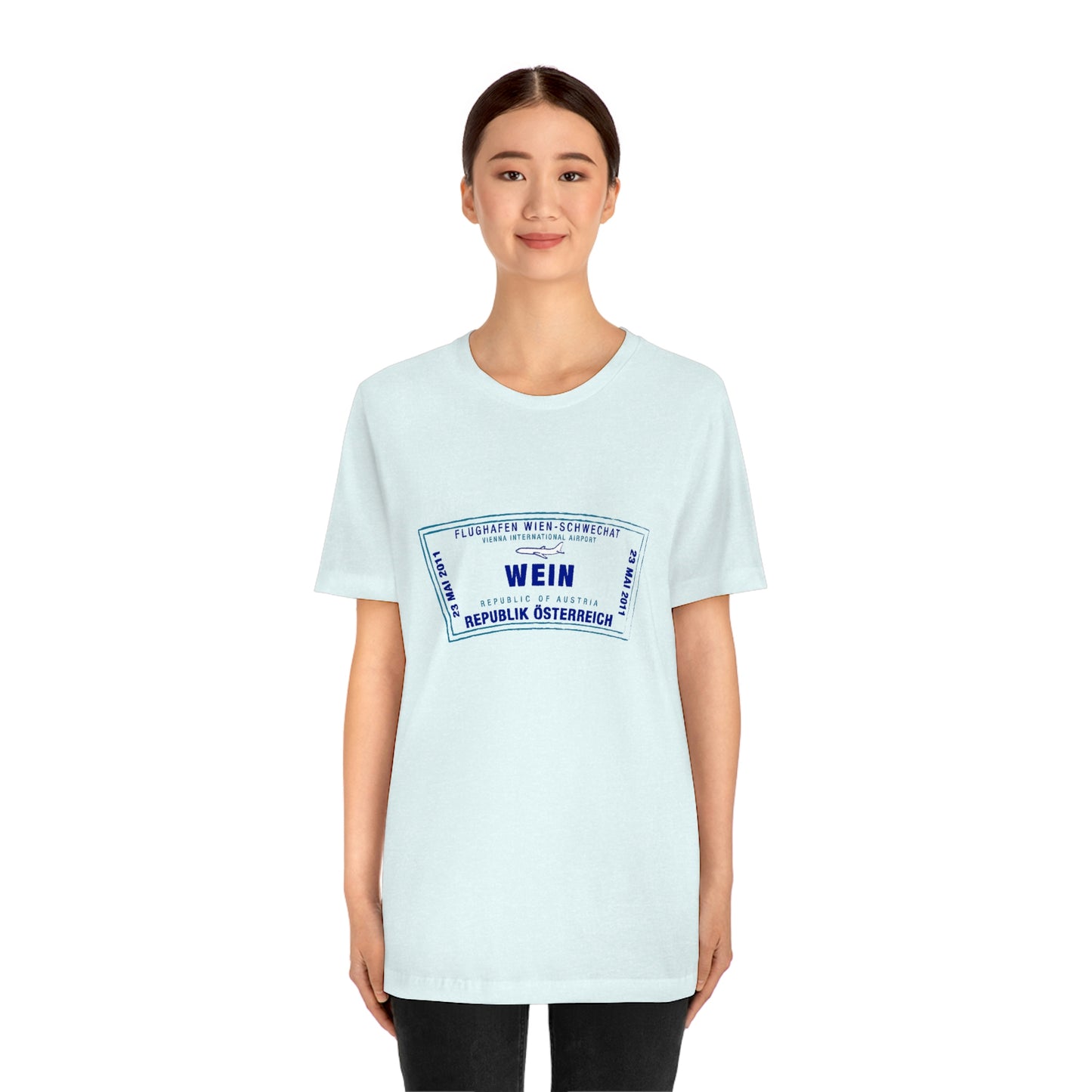 Wein Vienna International Airport Passport Stamp Vacation Travel Unisex T-shirt