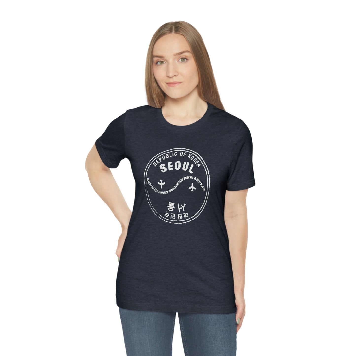 Seoul South Korea Passport Stamp Vacation Unisex T-shirt