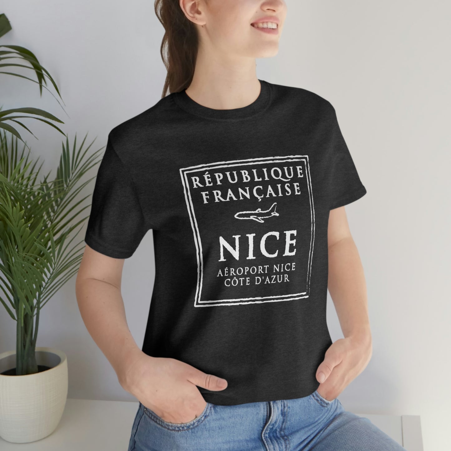 Nice France Passport Stamp Vacation Travel Unisex T-shirt