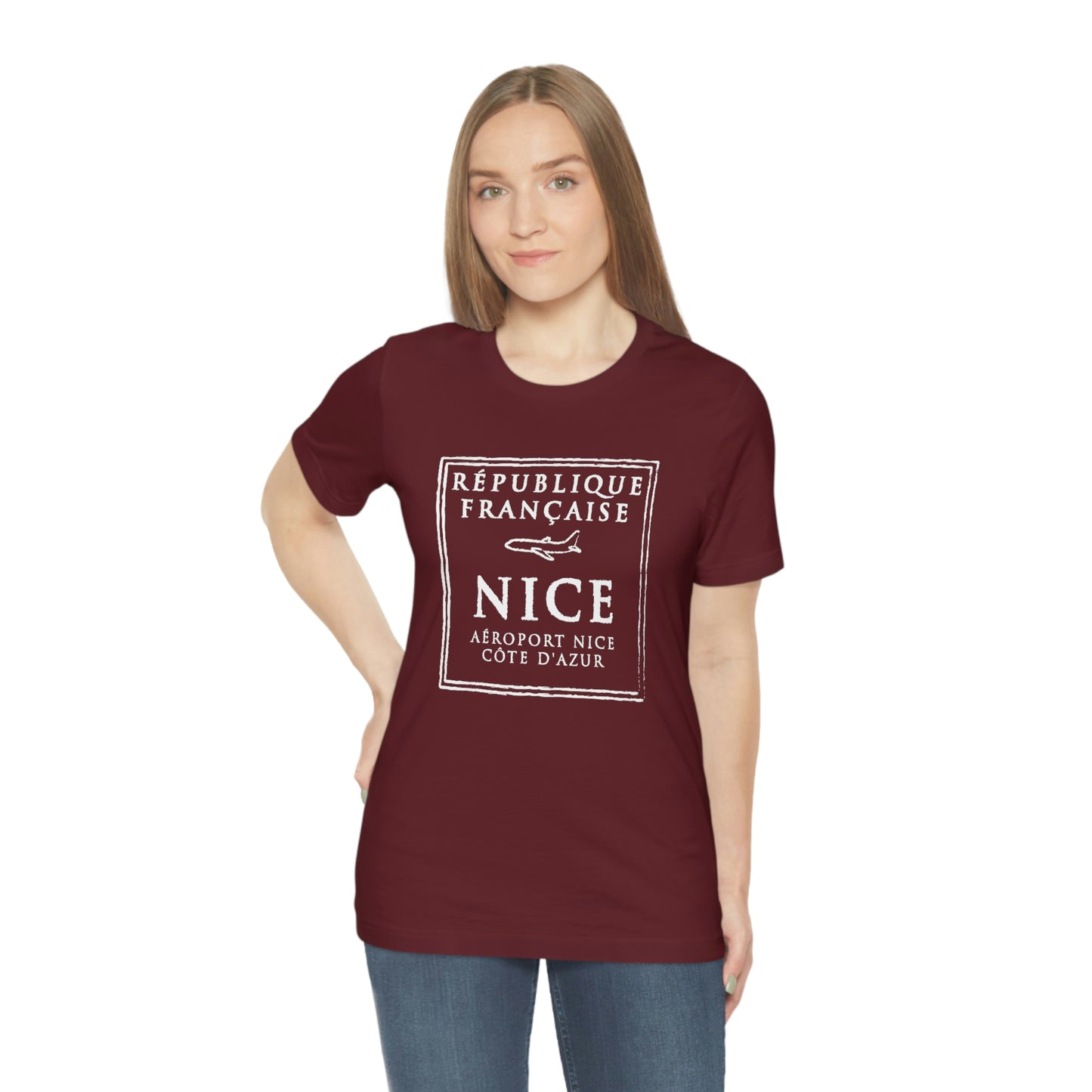 Nice France Passport Stamp Vacation Travel Unisex T-shirt