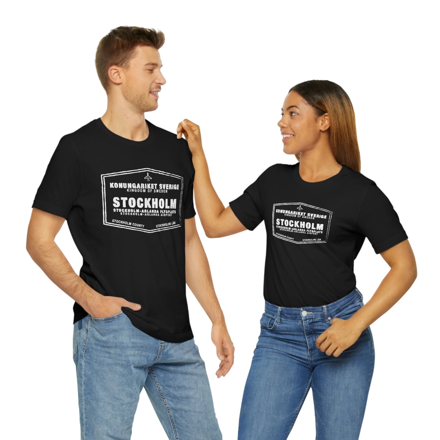 Stockholm Sweden Passport Stamp Vacation Travel Unisex T-shirt