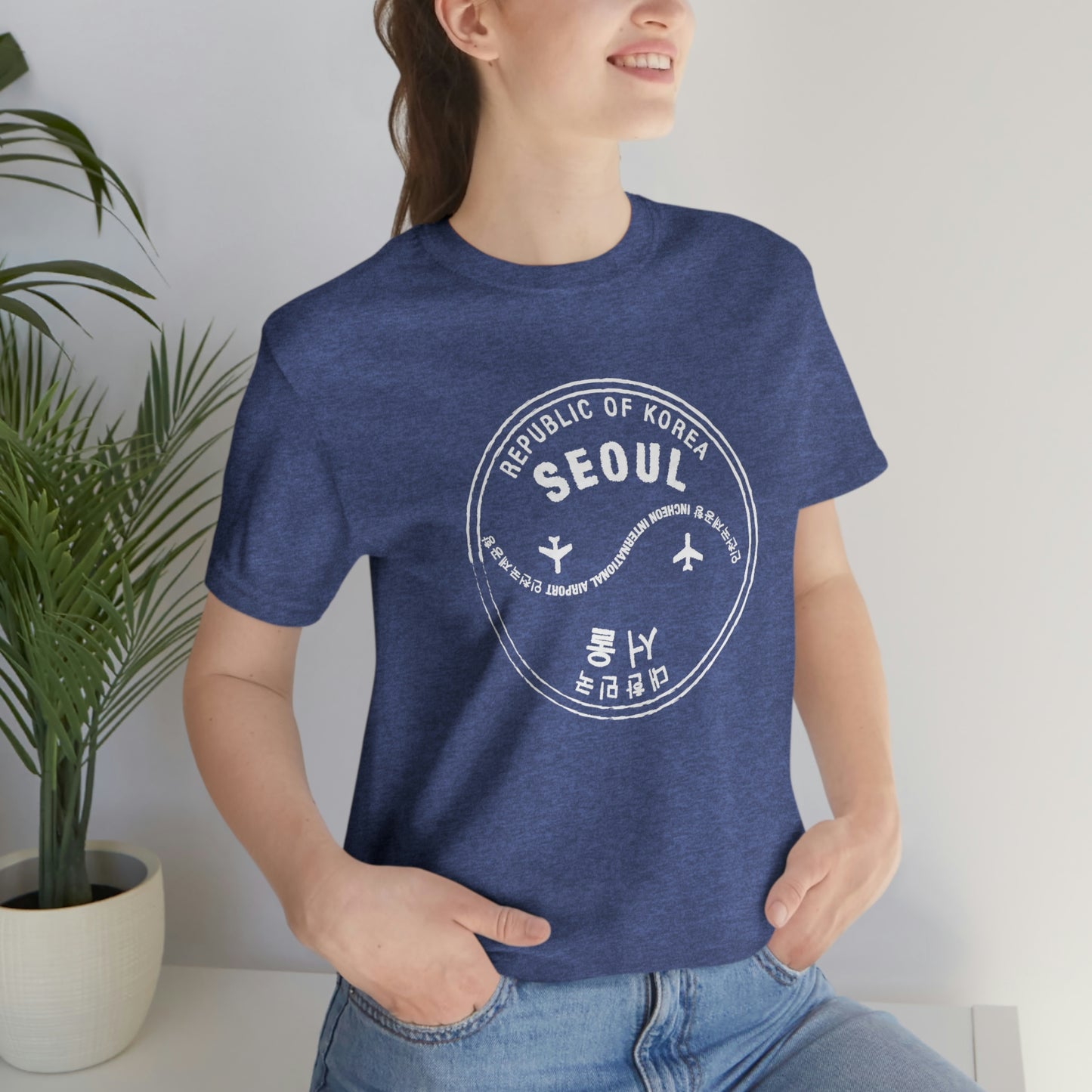 Seoul South Korea Passport Stamp Vacation Unisex T-shirt