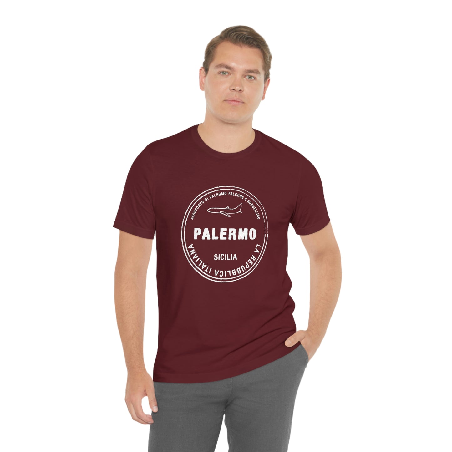 Palermo Sicily Italy Passport Stamp Vacation Travel Unisex T-shirt