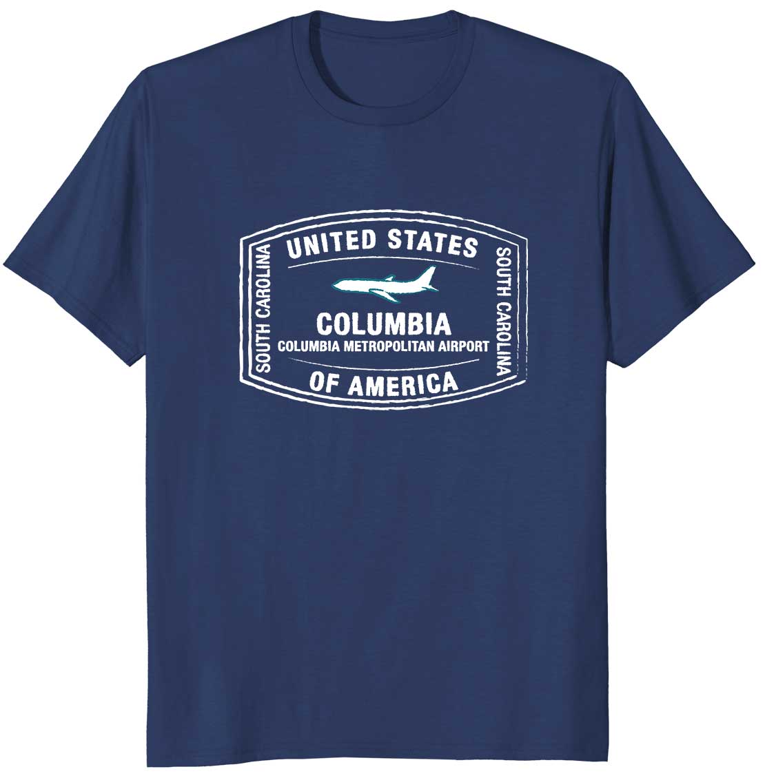 Columbia SC USA Airport Passport Stamp Holiday Travel T-shirt