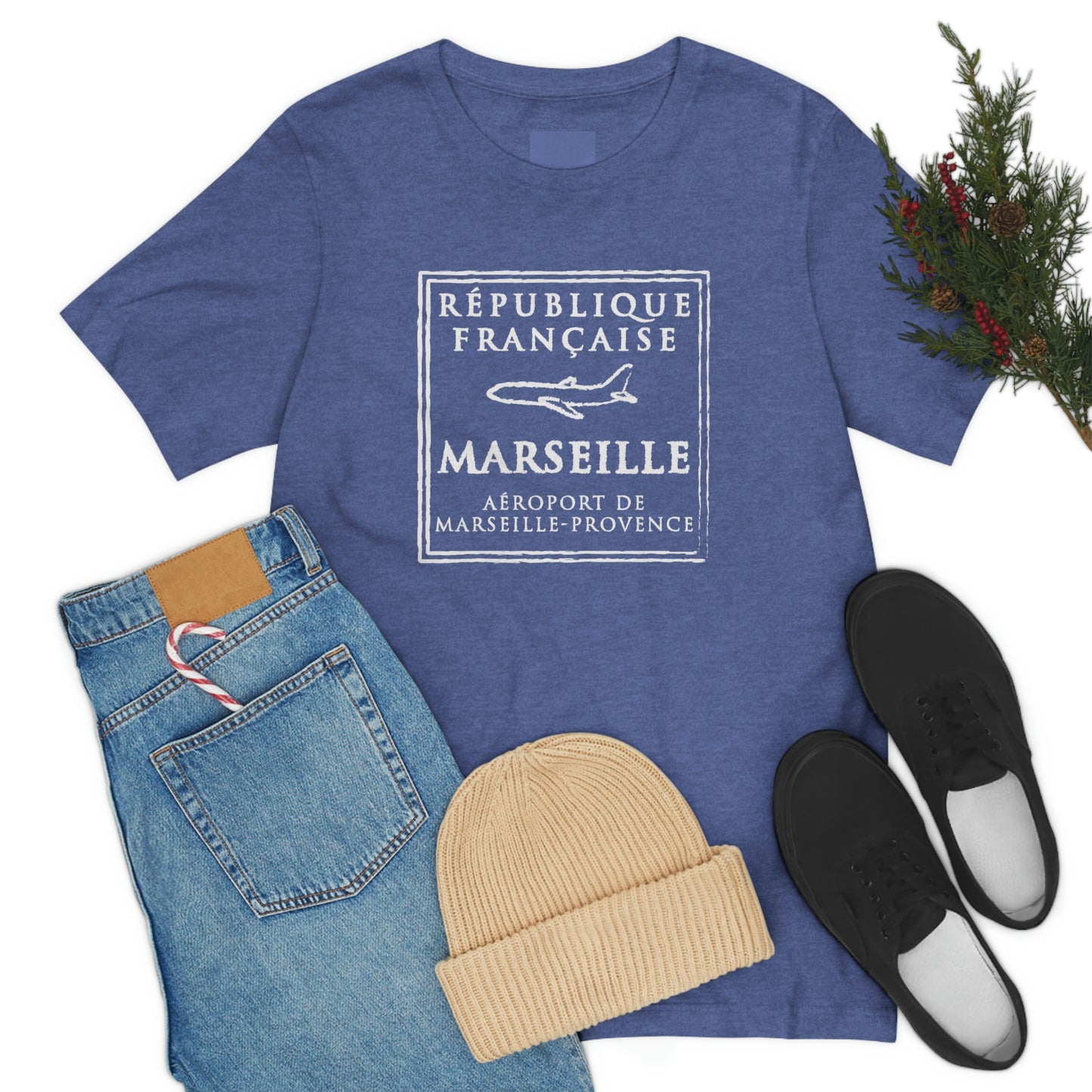 Marseille France Passport Stamp Vacation Travel Unisex T-shirt