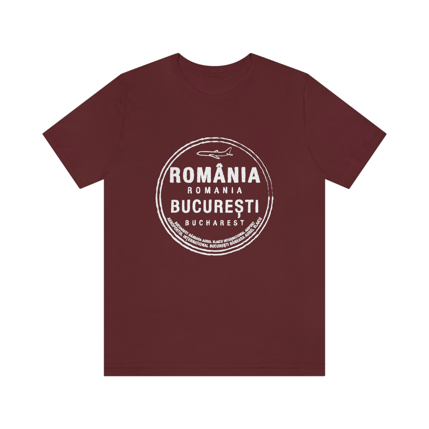 Bucharest Baneasa Romania Airport Passport Stamp Vacation Travel Unisex T-shirt