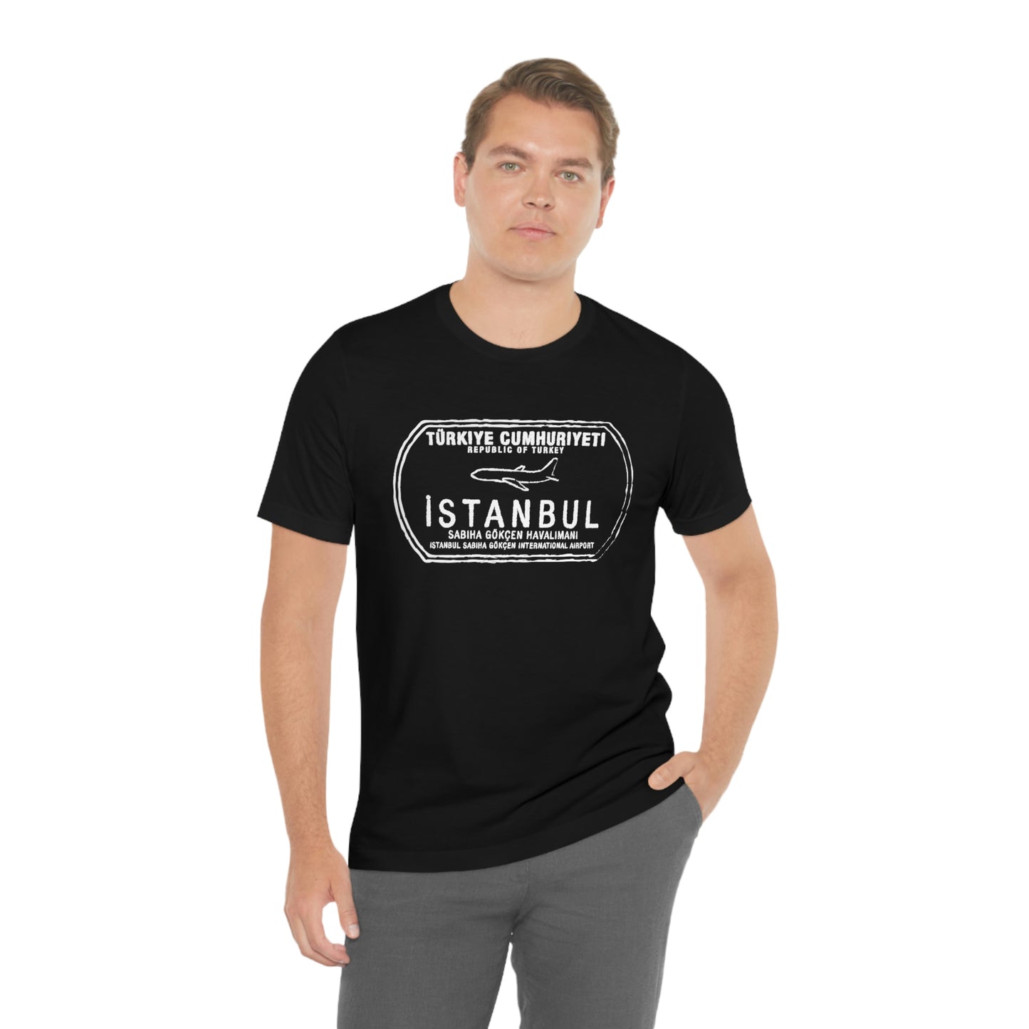 Istanbul Sabiha Gökçen International Airport Passport Stamp Vacation Travel Unisex T-shirt