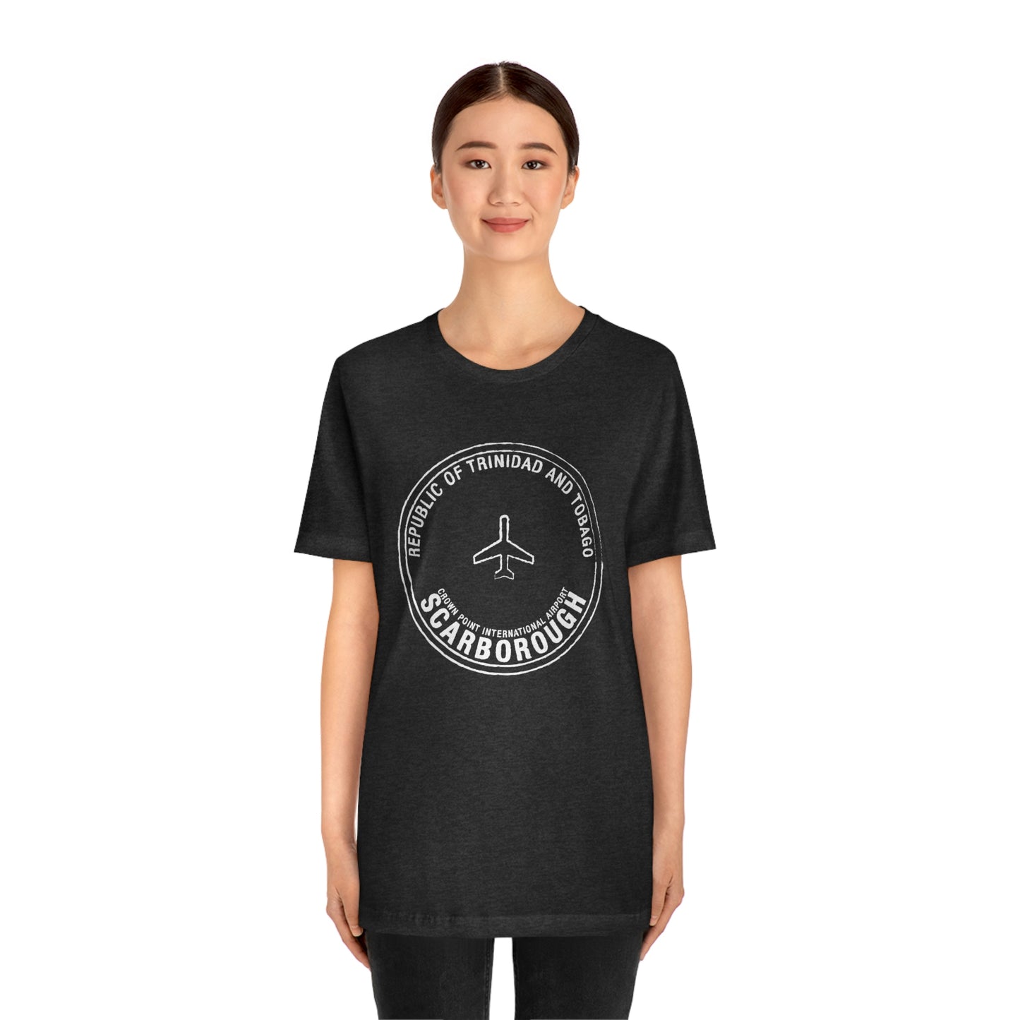 Scarborough Crown Point International Airport Trindad and Tobago Passport Stamp Vacation Travel Unisex T-shirt