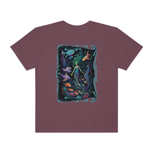 Mermaid Garden Mermaidcore Fairycore Unisex Garment-Dyed T-shirt