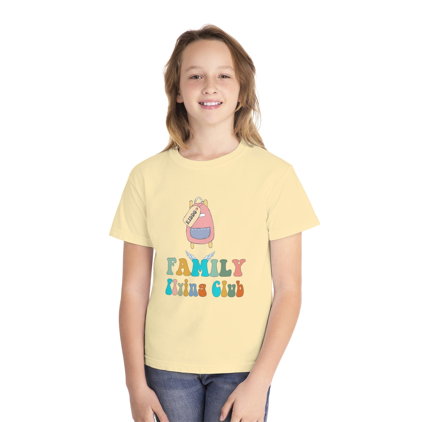 Family Flying Club - Kiddo Backpack - Family Matching Shirts - Youth Midweight Tee