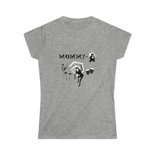 Mother's Day T-shirt - Cool Mommy-O Beatnik Dancer Women's Softstyle Light Bkg