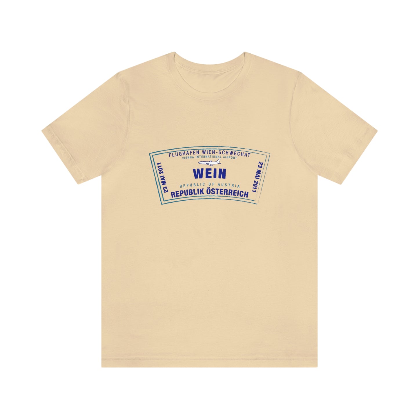 Wein Vienna International Airport Passport Stamp Vacation Travel Unisex T-shirt