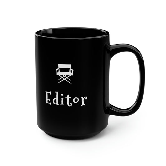 Film Editor Coffee or Tea Gift for Movie Lovers and Film Buffs - Black Mug, 15oz