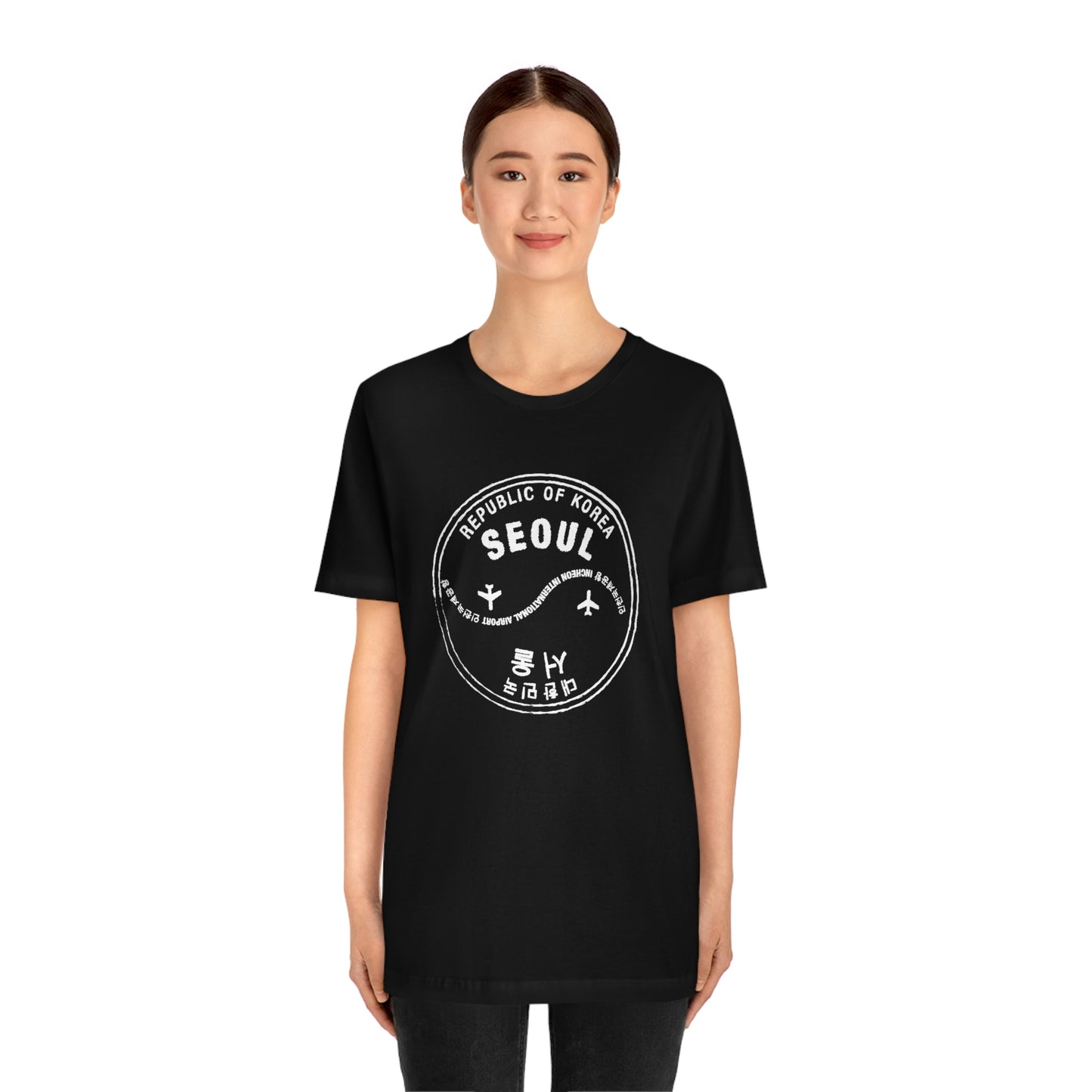 Seoul South Korea Passport Stamp Vacation Unisex T-shirt