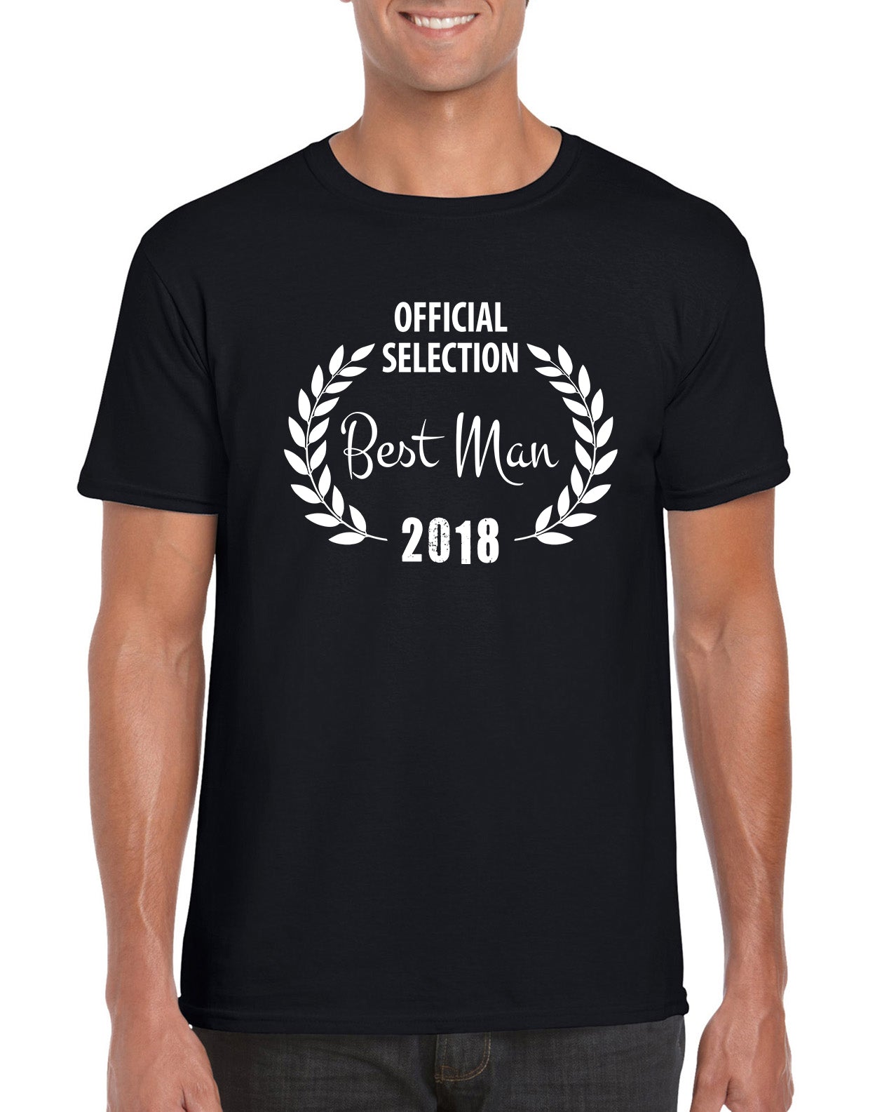 Official Selection Best Man Film Laurel T-Shirt for Weddings